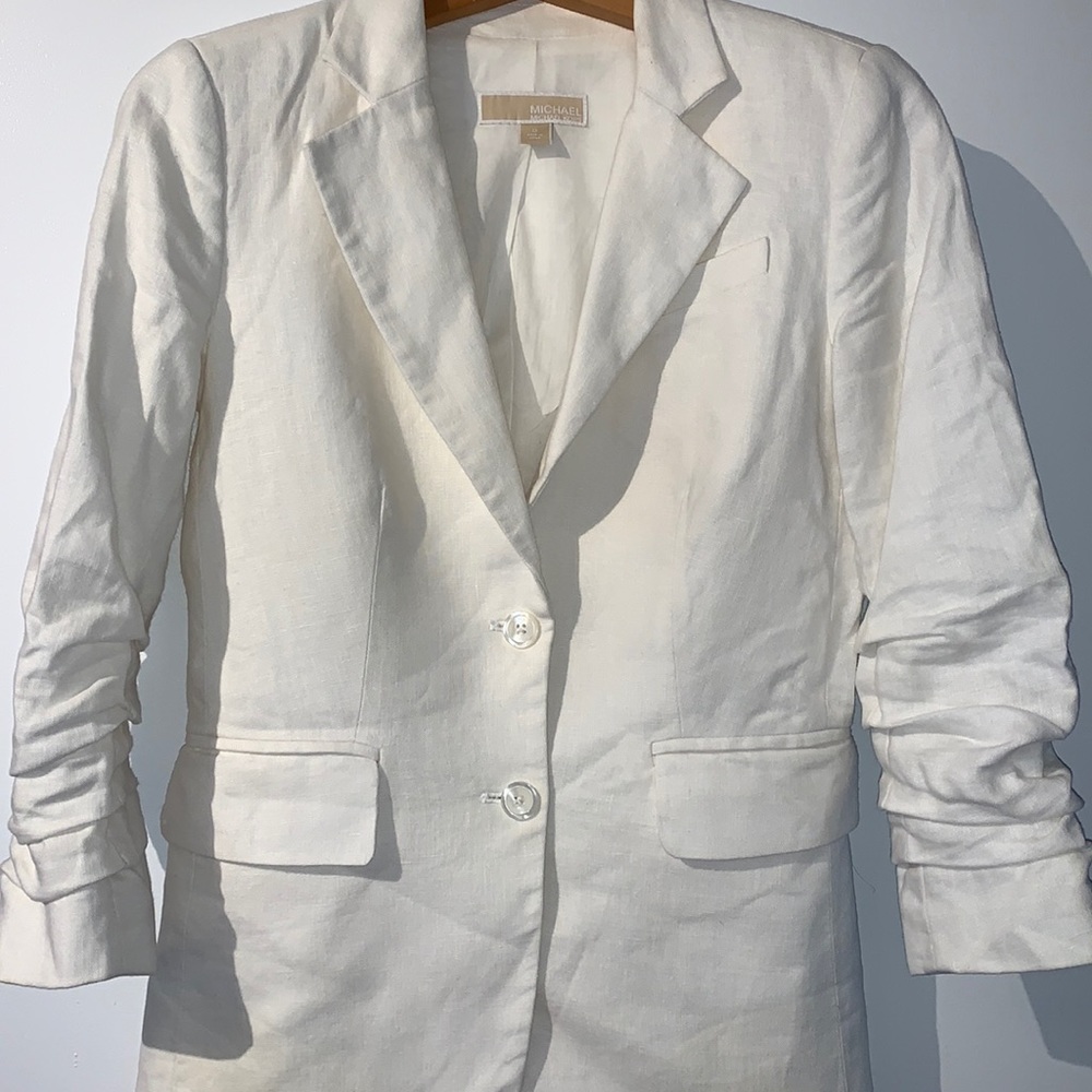 Michael Kors White Linen full lined Blazer